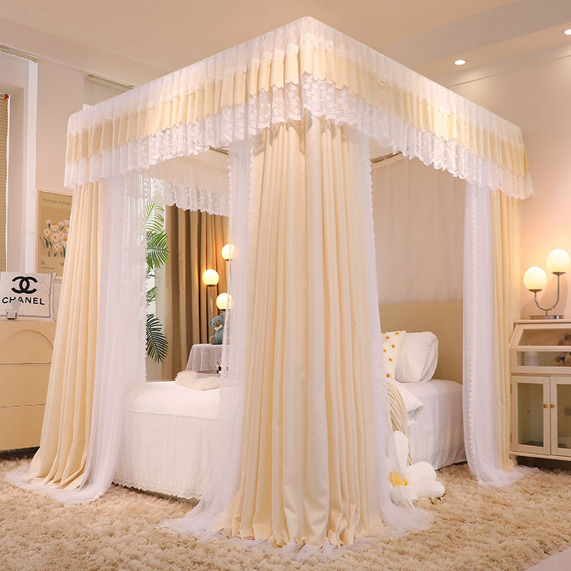 Màn Chống Muỗi Hai Lớp Hai Cực Dày Dặn, Rèm Giường Che Nắng, Rèm Chống Bụi Kín Hoàn Toàn, Rèm Khóa Mã Hóa Ba Cửa, Gạc Tà