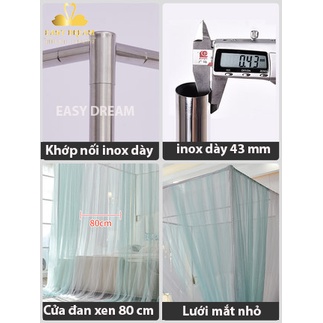 Màn [ mùng ] khung chống muỗi không khoan tường  chống côn trùng, muỗi , khung inox ,cao 2m15 , vải 2 lớp