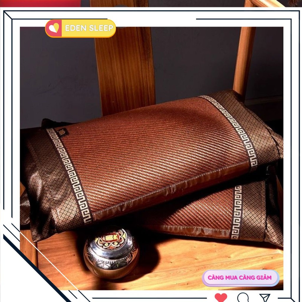 Gối Hai Mặt Mùa Hè Gối Mát Mùa Hè CHIẾU MÂY Học Sinh Gối Kê Cổ Đơn Gối Hoa Lá Ngủ Trưa Cho Người Lớn Có Lõi