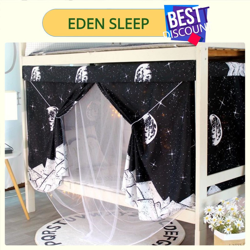 EDEN SLEEP Rèm che giường ngủ tầng dưới ký túc xá sinh viên đại học, màn chụp chống muỗi không có khung, cản sáng