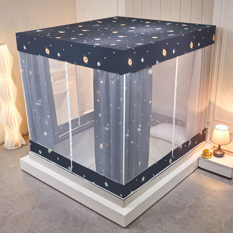 EDEN SLEEP Màn Mùng Chống Muỗi Có Khóa Kéo Chống Bụi, Rèm Giường Dày Chống Rơi,Trọn Bộ Mùng Khung