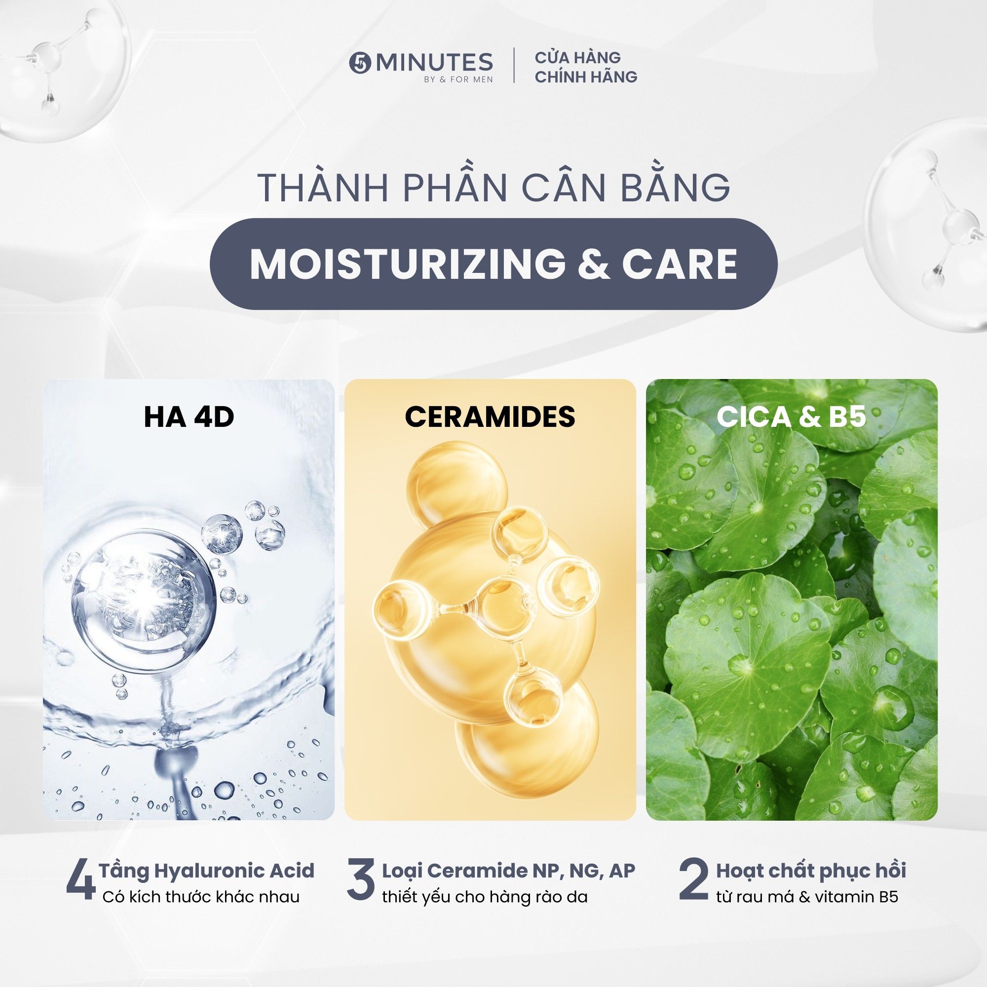  Kem dưỡng ẩm nam giới 5MINUTES Hydrating Boost 50G 