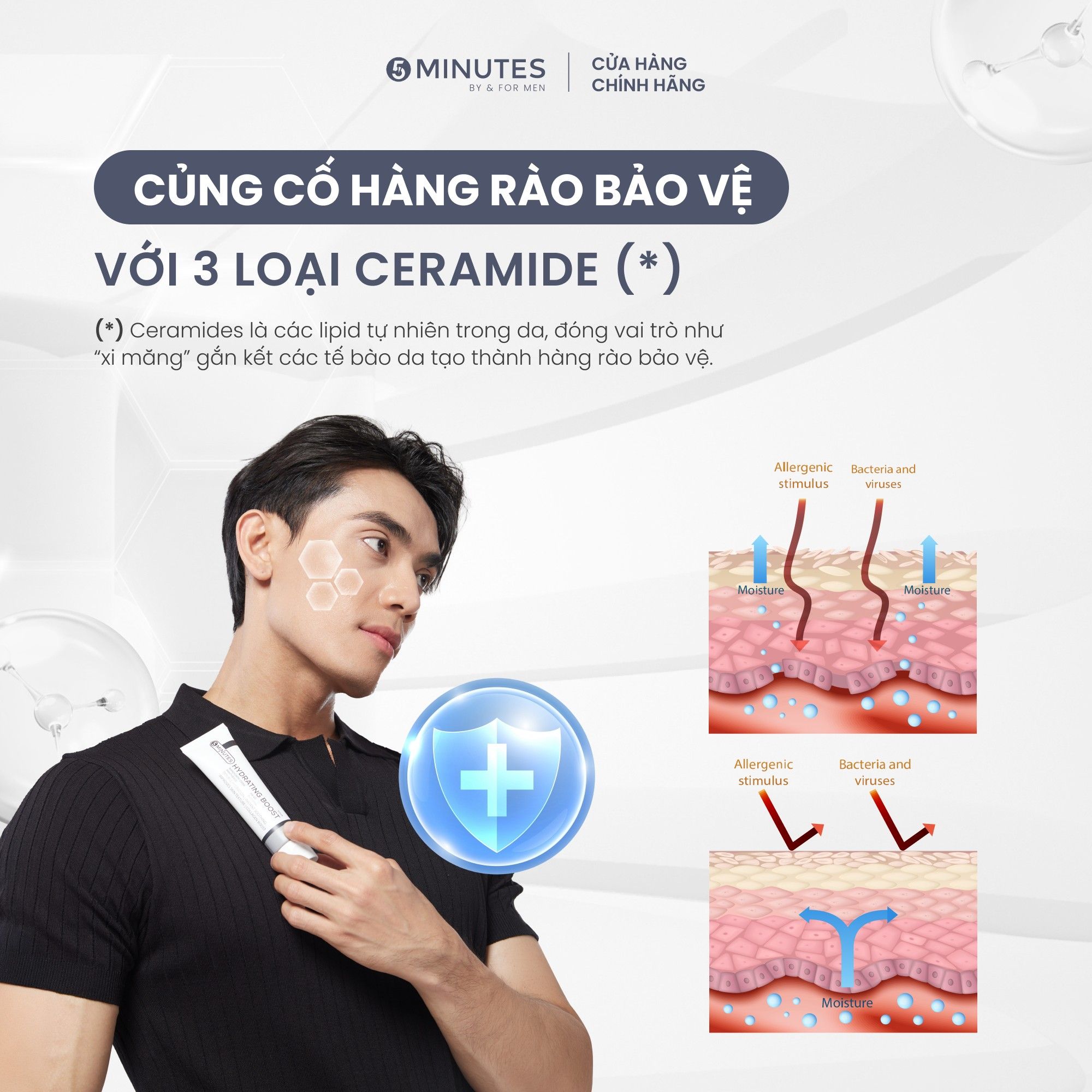  Kem dưỡng ẩm nam giới 5MINUTES Hydrating Boost 50G 