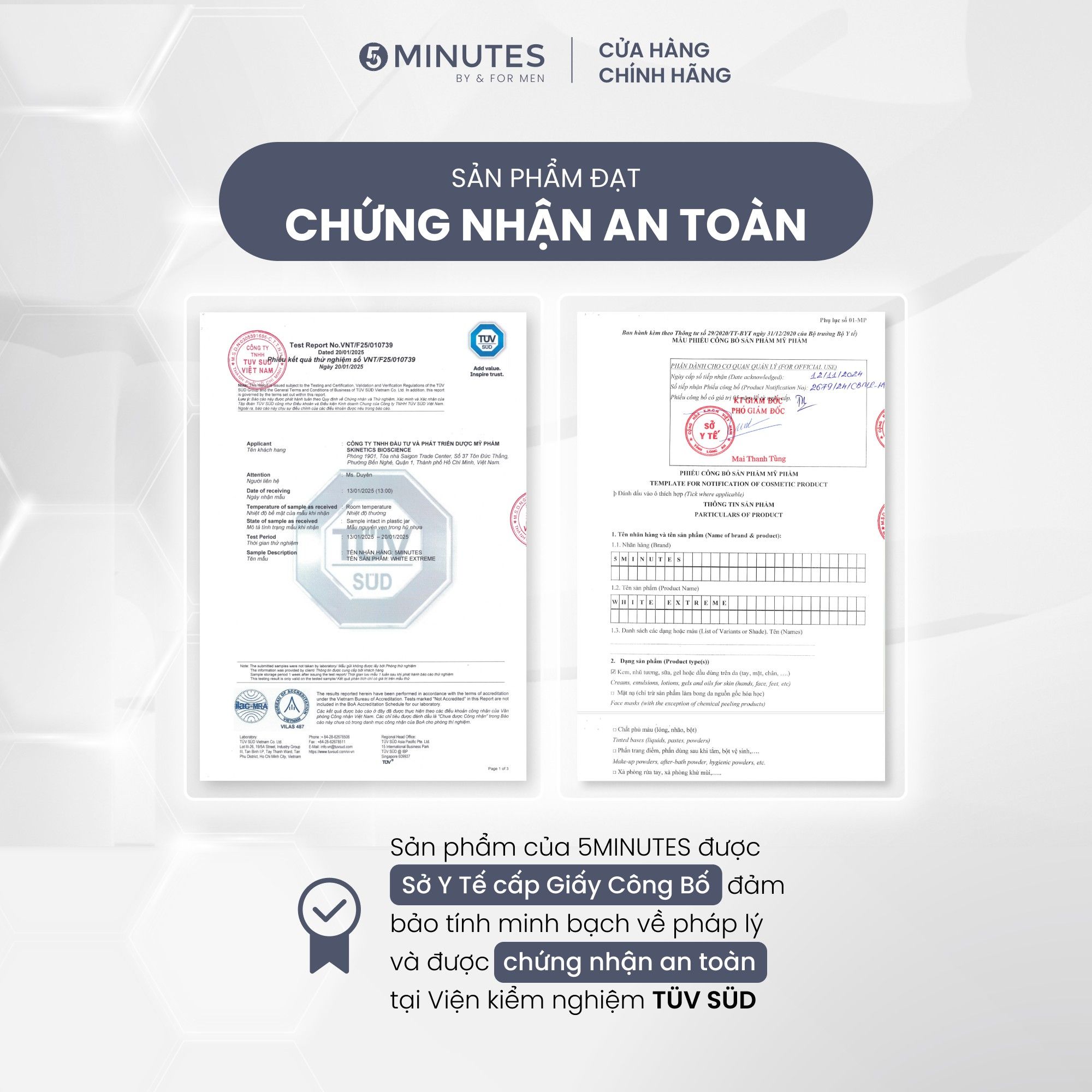  Sữa rửa mặt cho nam giới sáng da sạch sâu 5MINUTES White Extreme - 100g 