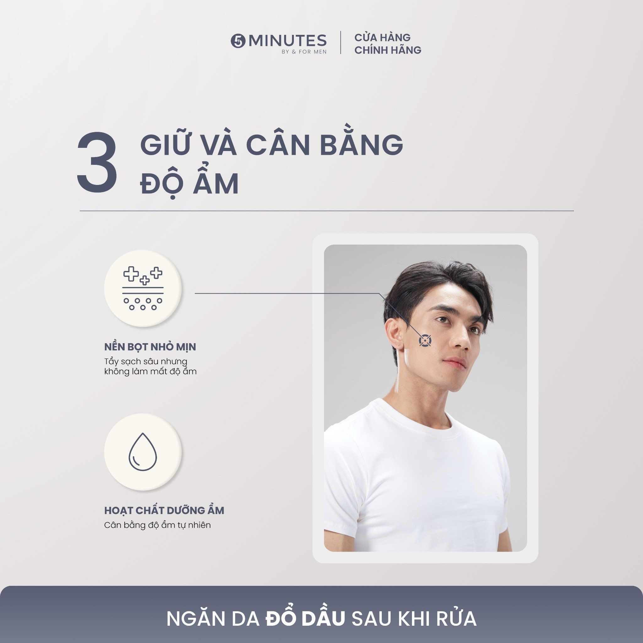  Sữa rửa mặt cho nam giới sáng da sạch sâu 5MINUTES White Extreme - 100g 