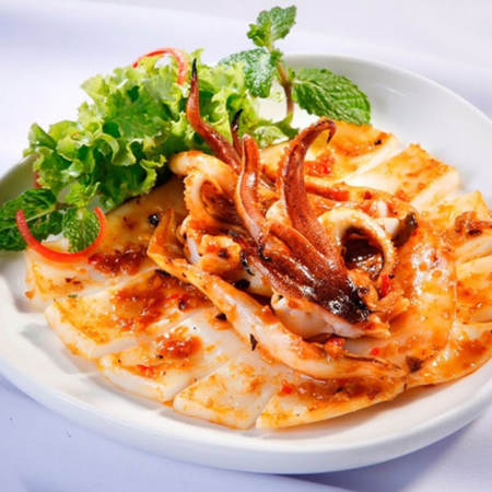 mực lá nướng sa tế 