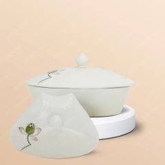 Bộ 06 hũ mứt cánh hoa vẽ đài sen