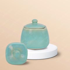 Bộ hũ mứt vuông xanh ngọc