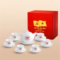Quà tặng Đại hội Đảng - Bộ ấm trà Ngọn Lửa kẻ vàng