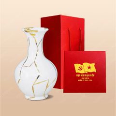 Quà tặng Đại hội Đảng - Tỏi bình trắng vẽ vàng H30