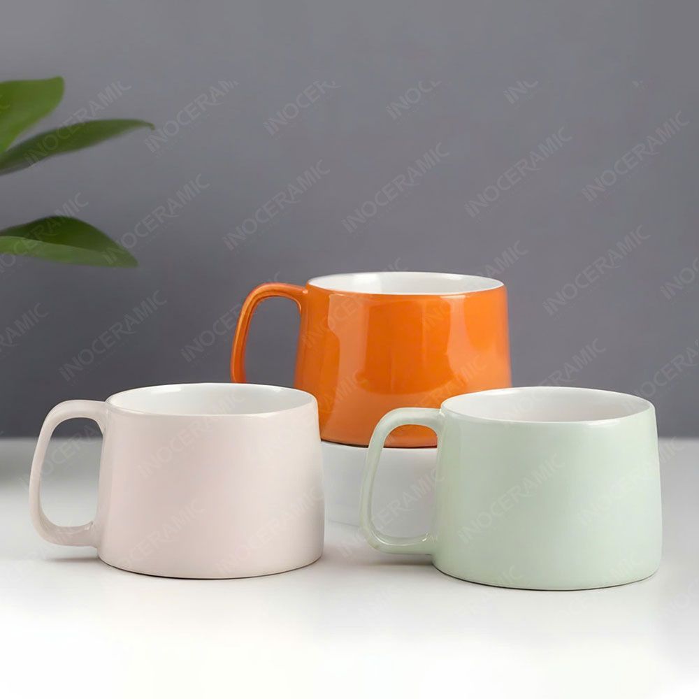 Ly sứ hiện đại quai vuông in logo