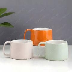 Ly sứ hiện đại quai vuông in logo