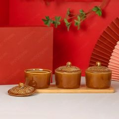 Bộ 03 hũ mứt vân sóng
