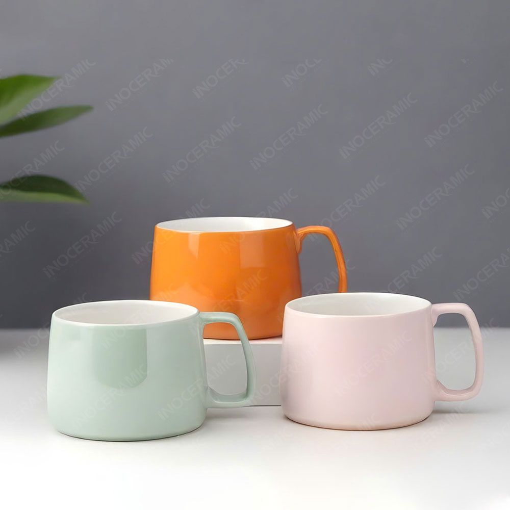 Ly sứ hiện đại quai vuông in logo