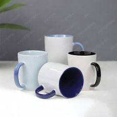 Ly sứ trụ quai C quai màu lòng màu in logo