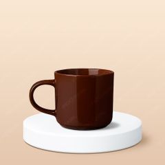 Ly sứ trụ lùn quai C in logo