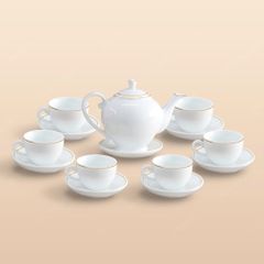 Bộ ấm trà Camelia kẻ chỉ vàng