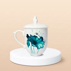 Ly quai tim nắp ngọn lửa in decal