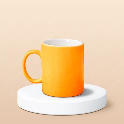 Ly sứ trụ quai C men matt in logo