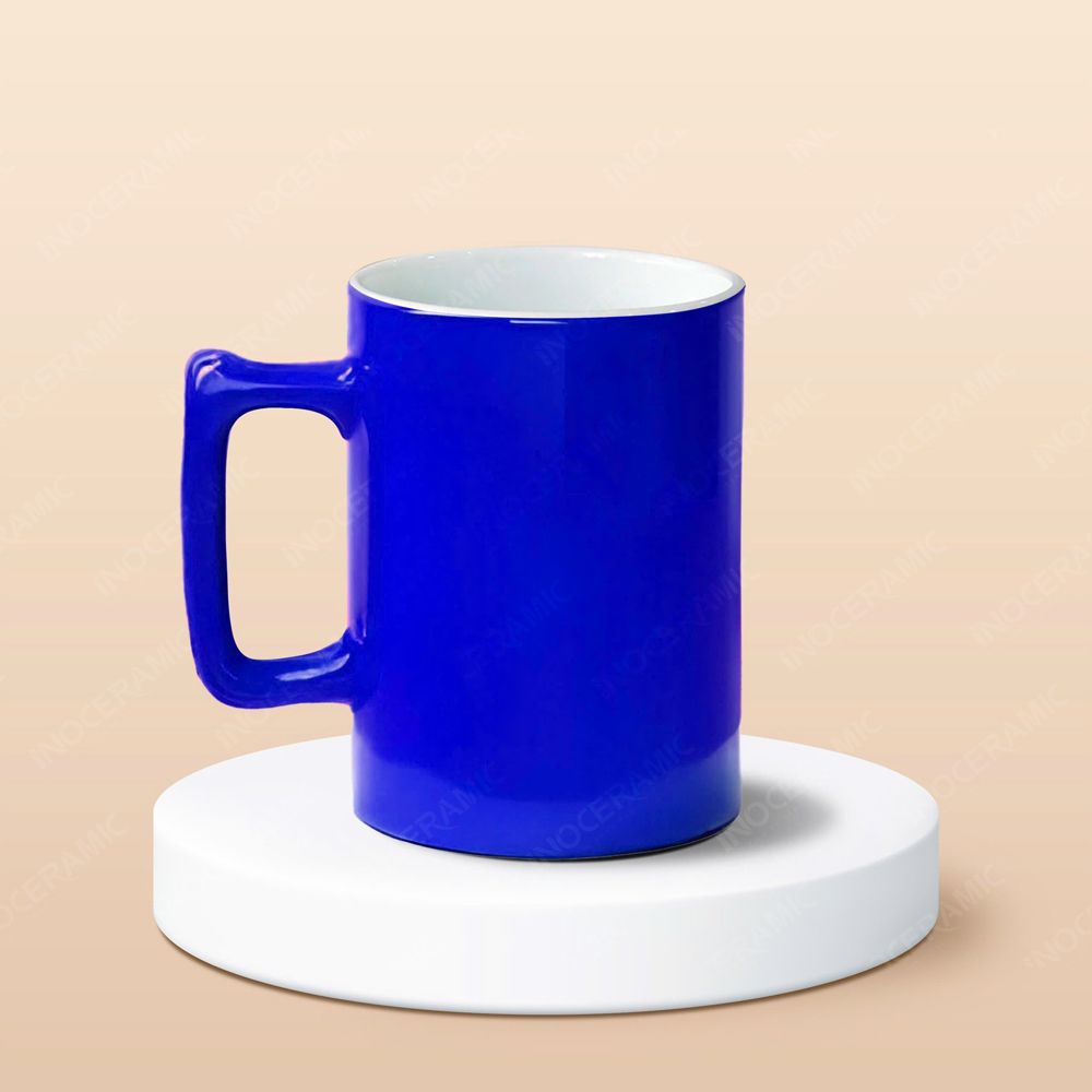 Cốc bia sứ quai vuông in logo