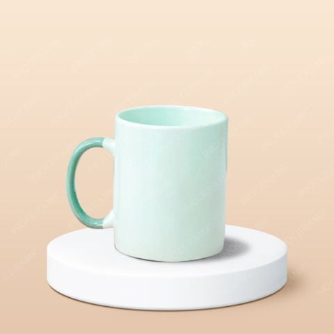 Ly sứ trụ quai C quai màu men màu in logo