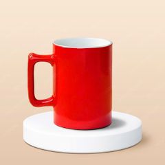 Cốc bia sứ quai vuông in logo