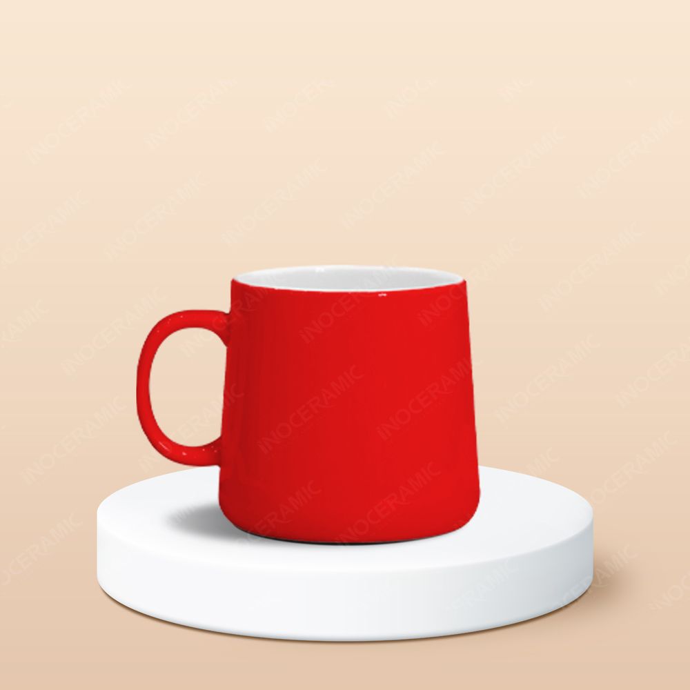 Ly sứ hiện đại quai C men màu in logo