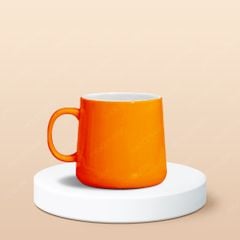 Ly sứ hiện đại quai C men màu in logo