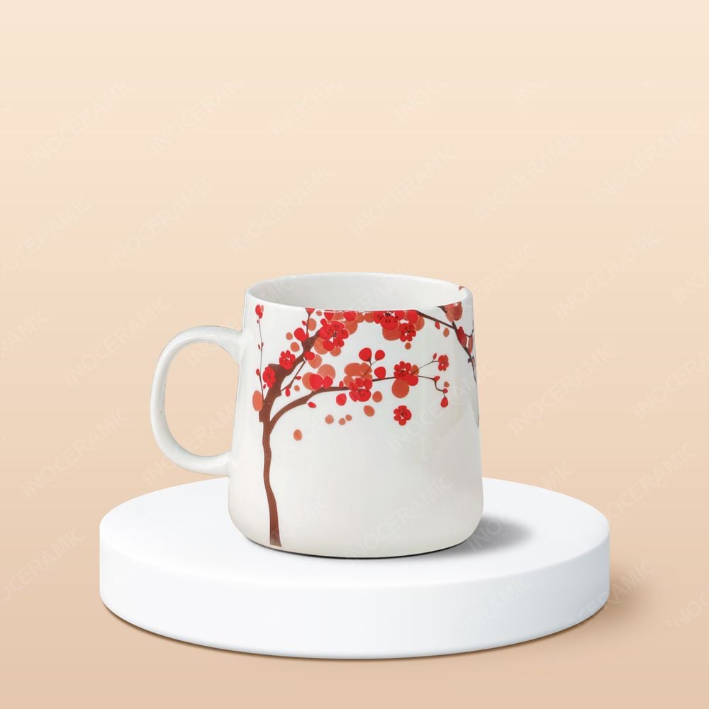Ly sứ hiện đại quai C dán decal in logo