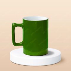 Cốc bia sứ quai vuông in logo