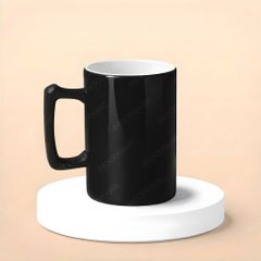 Cốc bia sứ quai vuông in logo