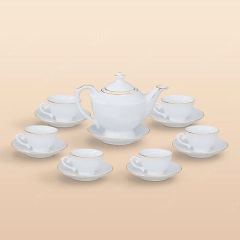 Bộ ấm trà Đèn thần kẻ chỉ vàng