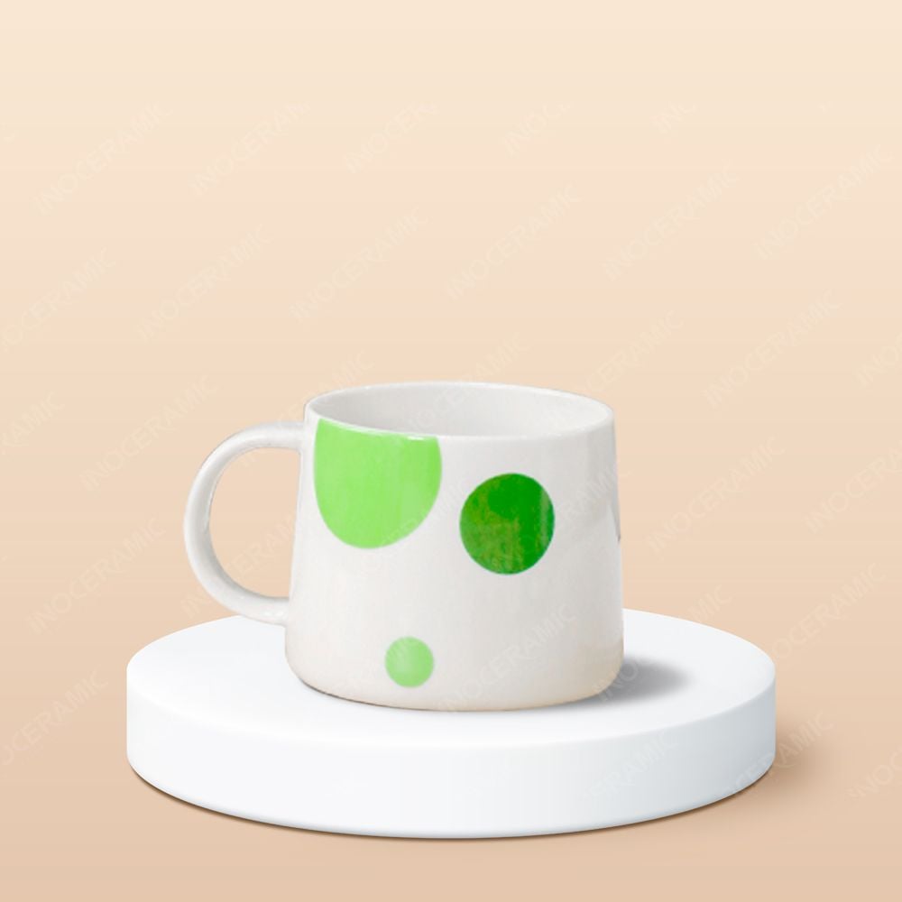 Ly sứ hiện đại quai tai dán decal in logo