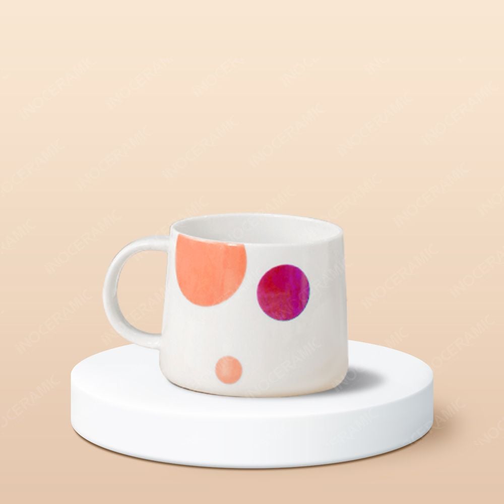 Ly sứ hiện đại quai tai dán decal in logo