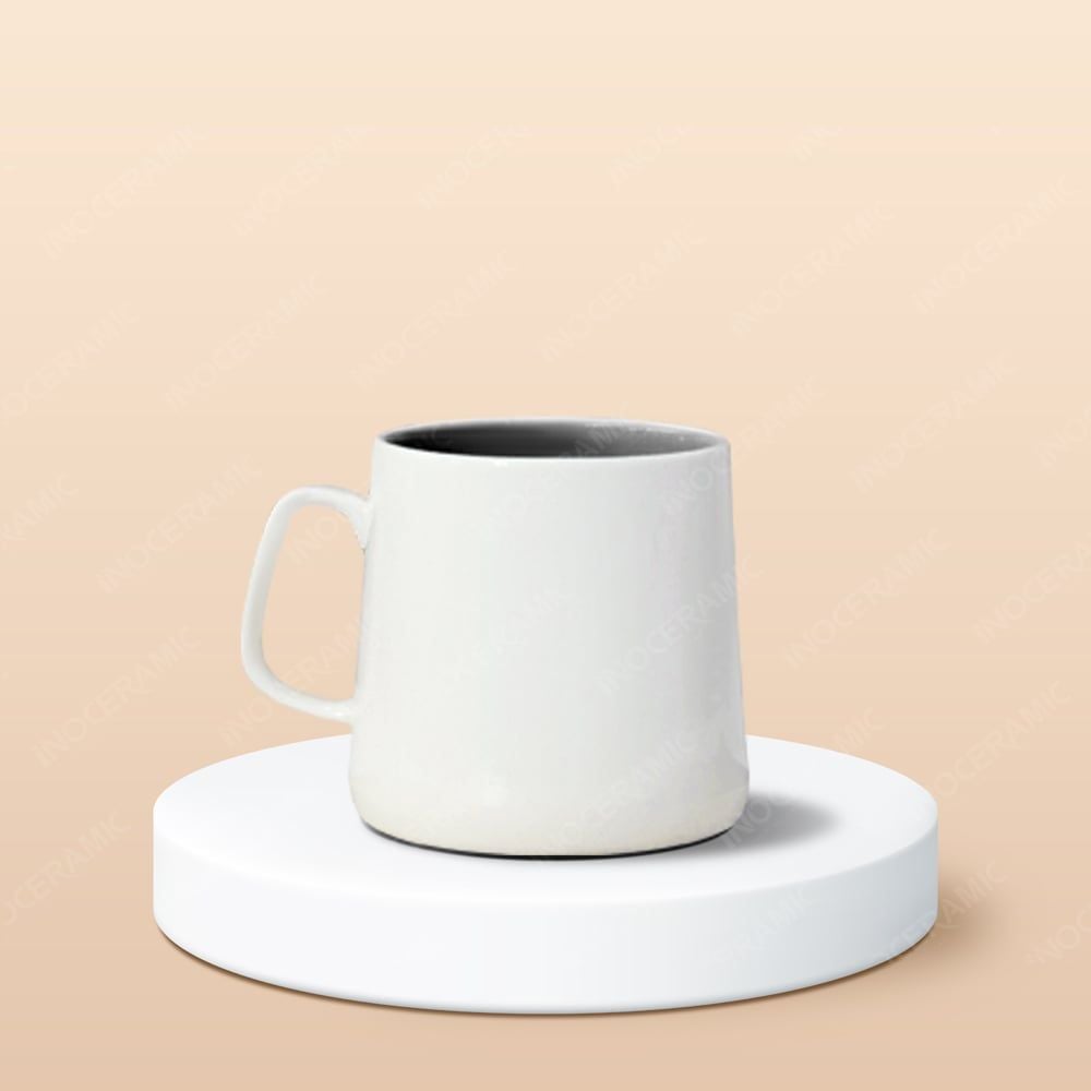Ly sứ hiện đại quai vuông lòng màu in logo