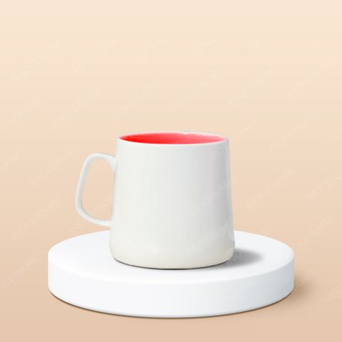 Ly sứ hiện đại quai vuông lòng màu in logo