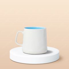 Ly sứ hiện đại quai vuông lòng màu in logo