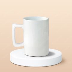 Cốc bia sứ quai vuông in logo