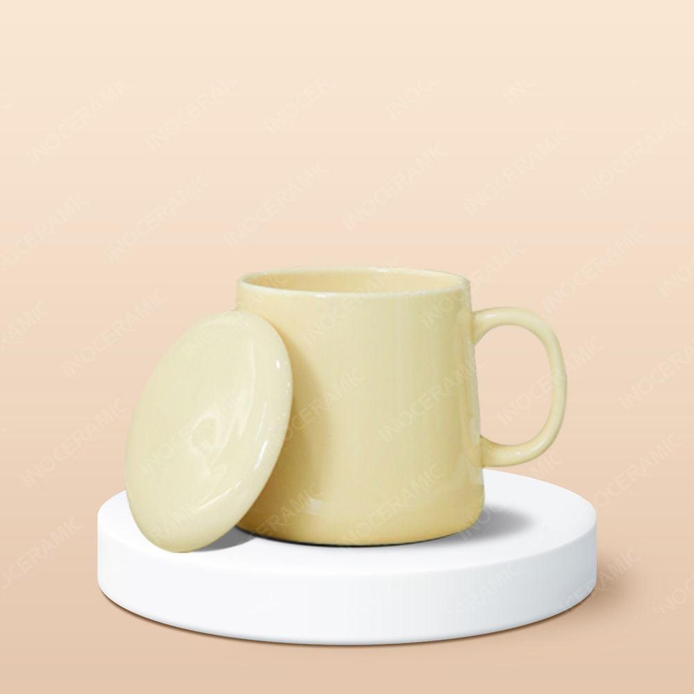 Ly sứ hiện đại quai C có nắp full màu in logo