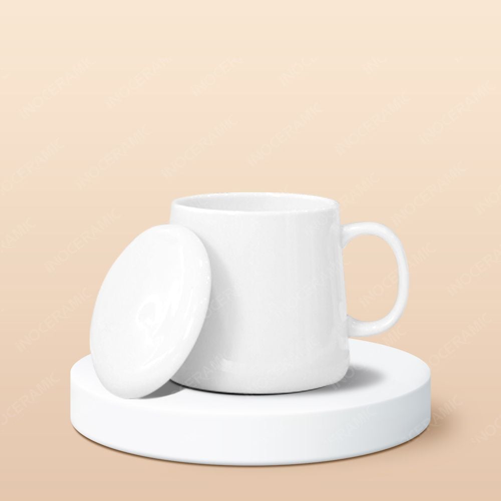 Ly sứ hiện đại quai C có nắp full màu in logo