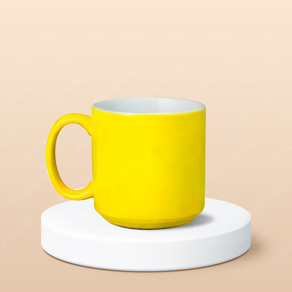 Ly sứ trụ lùn men bóng in logo