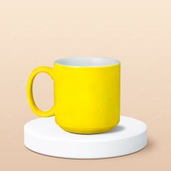 Ly sứ trụ lùn men bóng in logo