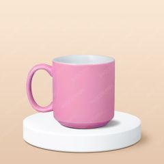 Ly sứ trụ lùn men bóng in logo