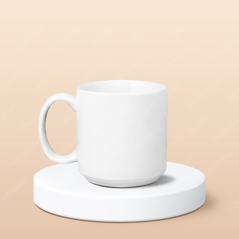 Ly sứ trụ lùn men bóng in logo