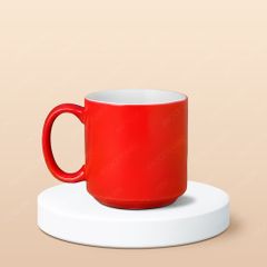 Ly sứ trụ lùn men bóng in logo