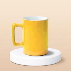 Cốc bia sứ quai vuông in logo