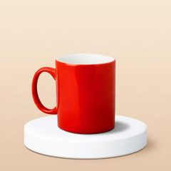 Quà tặng 8/3 - Ly sứ trụ quai C men bóng in logo