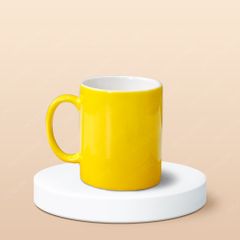 Quà tặng 8/3 - Ly sứ trụ quai C men bóng in logo
