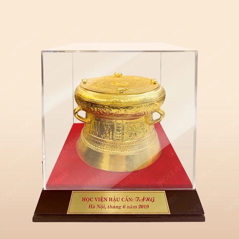 Quà tặng Quân đội - Trống đồng Đông Sơn dát vàng H12