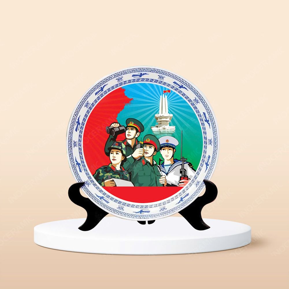 Quà tặng Quân đội - Đĩa biểu trưng Chào mừng 80 năm thành lập Quân Đội